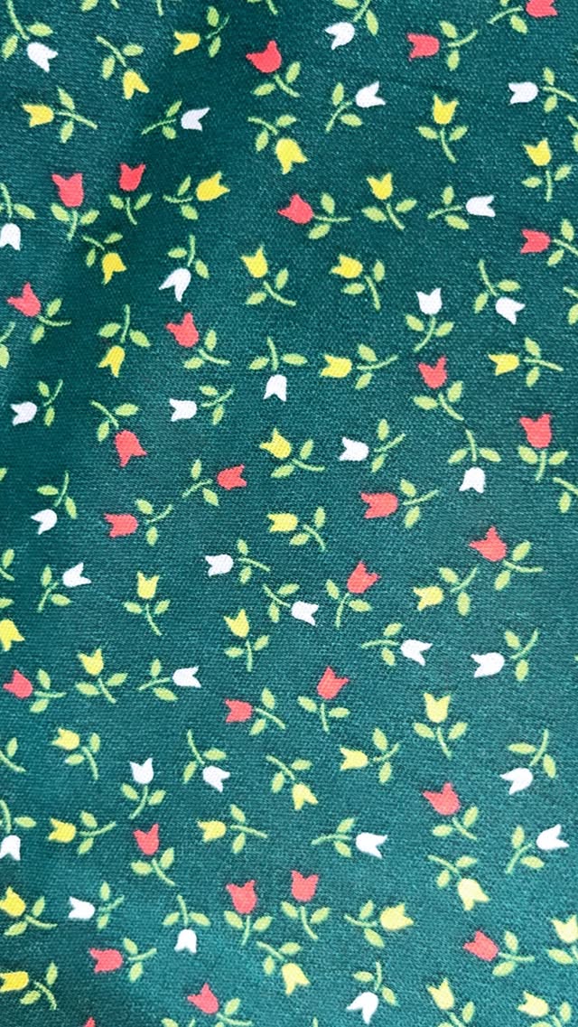 Dark Green With Tulips