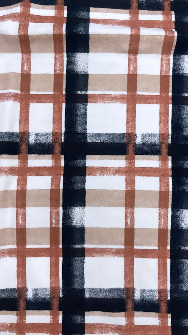 Tan, Black And White Plaid