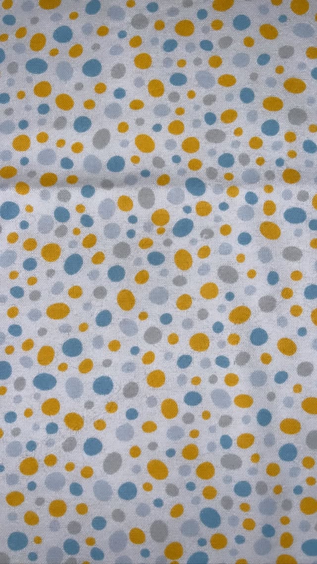 White With Blue And Yellow Dots