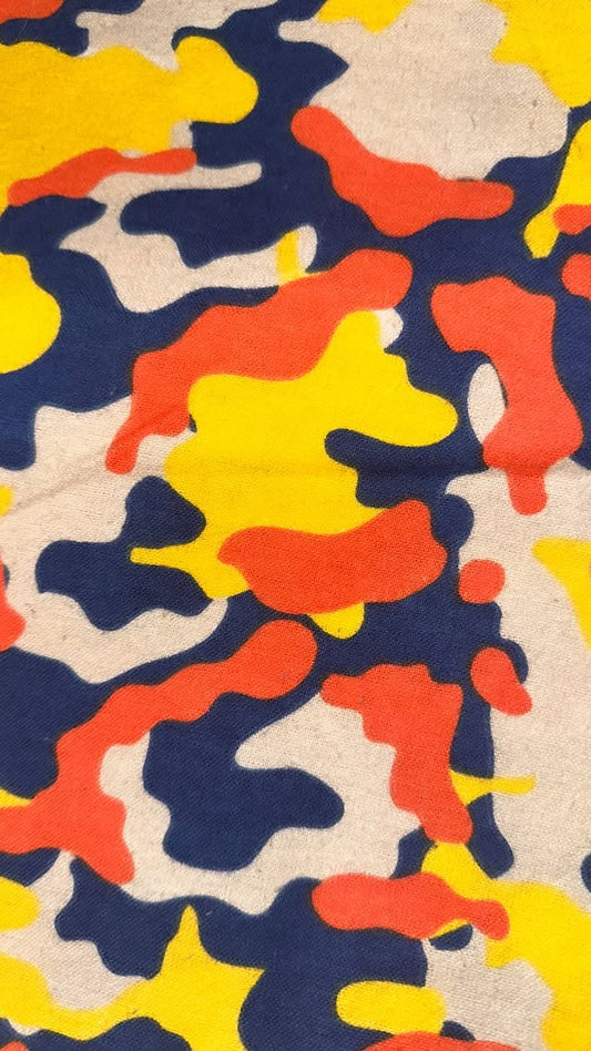Blue Orange And Yellow Camo