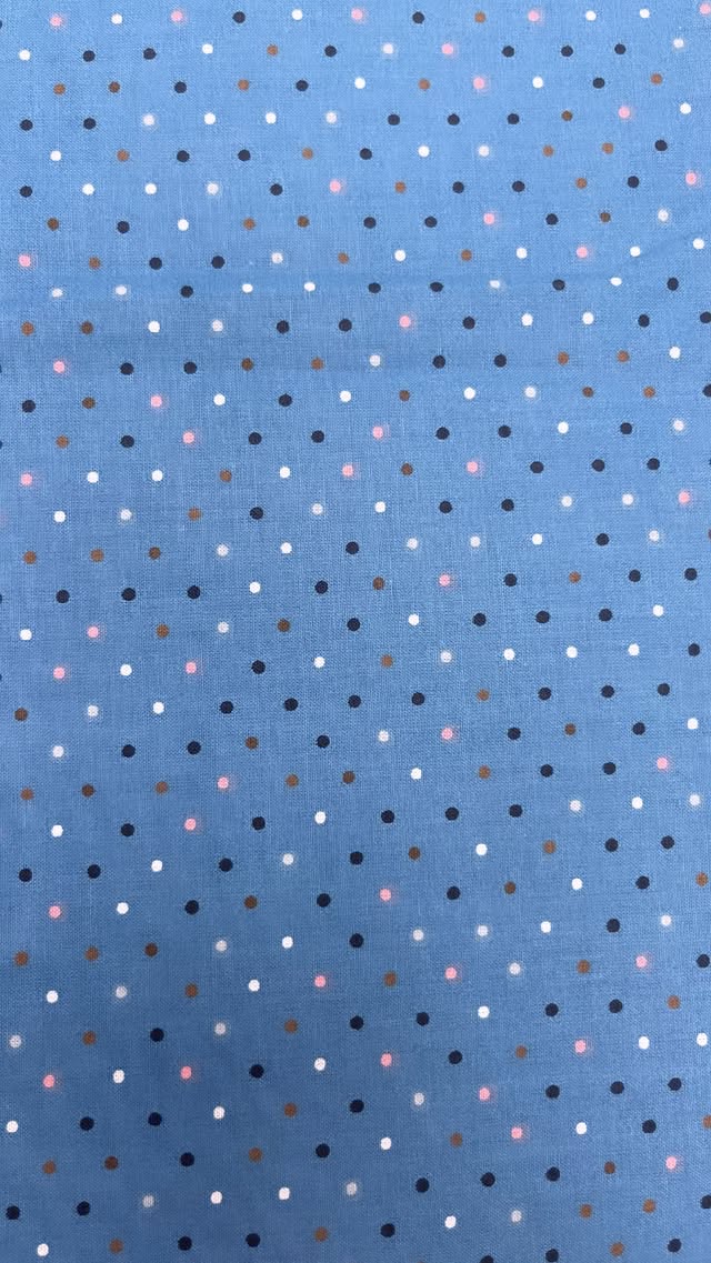 Blue With Pink And Navy Dots