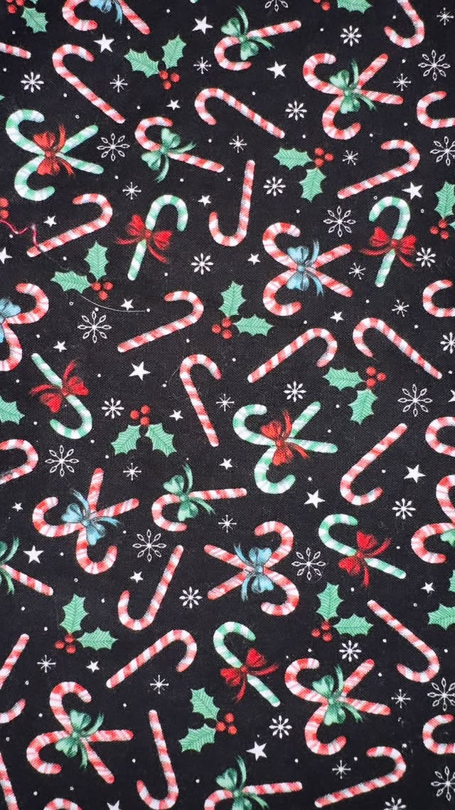 Candy Canes and Mistletoe on Black