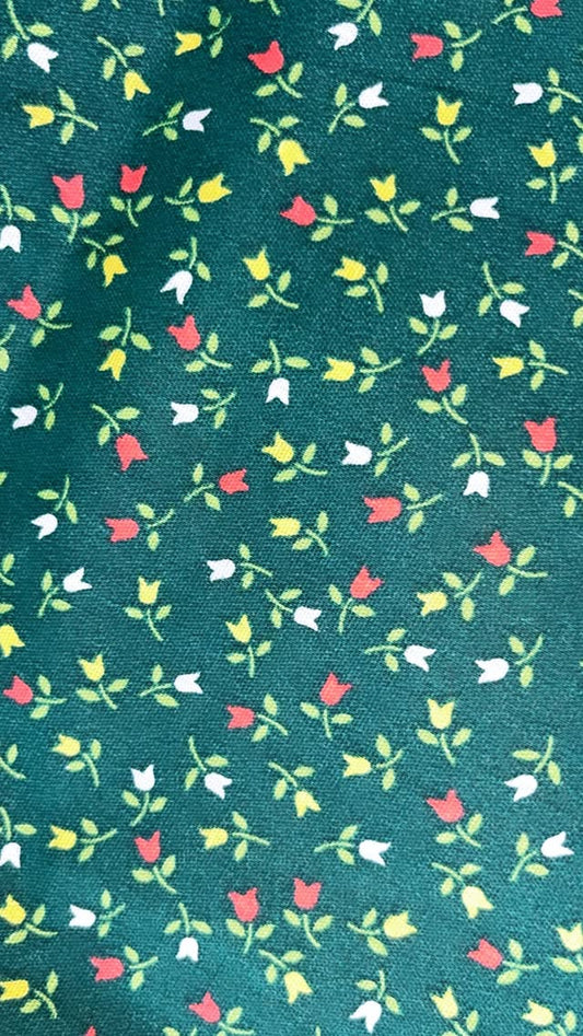 Dark Green With Tulips
