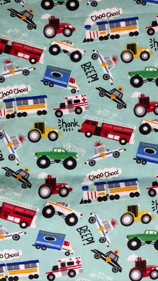 Emergency Vehicles On Teal