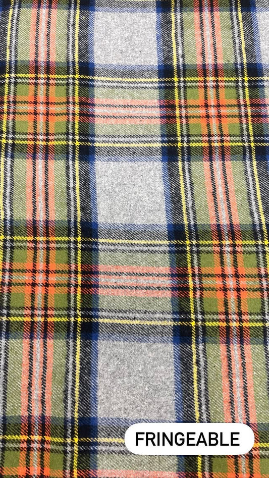 Grey, Green, Orange Autumn Plaid