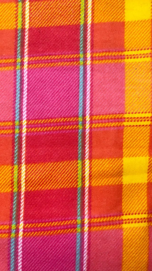 Hot Pink And Orange Plaid