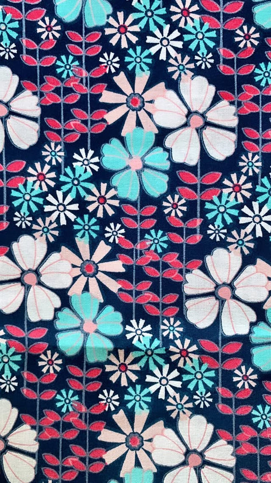 Hot Pink And Teal Floral