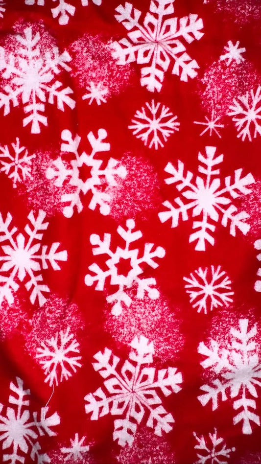 Large White Snowflakes on Red