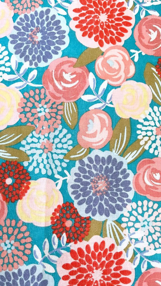 Light Blue And Pink Large Blossoms