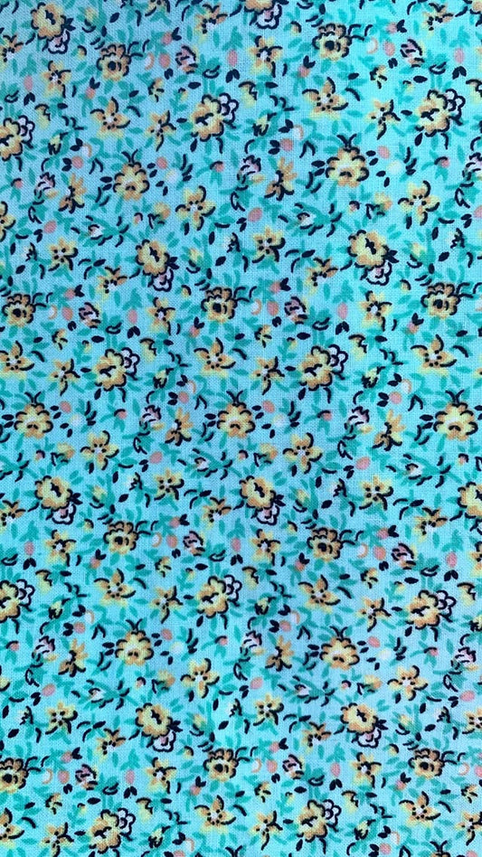 Light Blue And Yellow Mini Floral