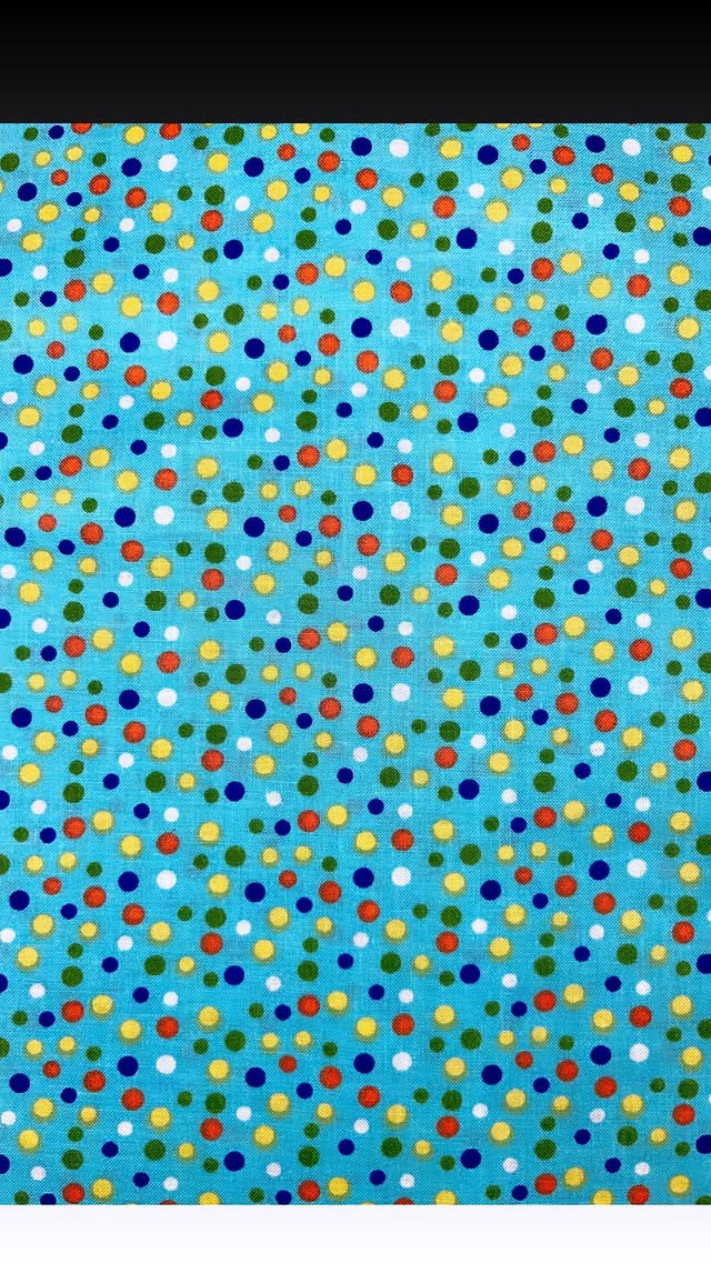 Light Blue With Multi Colored Dots