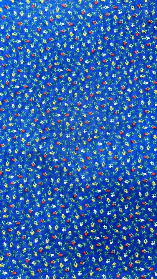 Mini Floral On Blue
