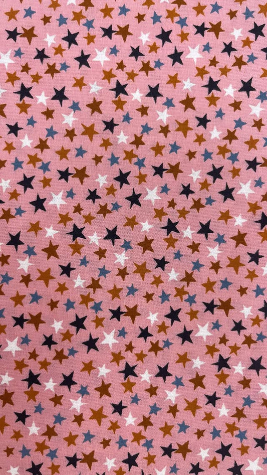 Multicolored Stars On Pink