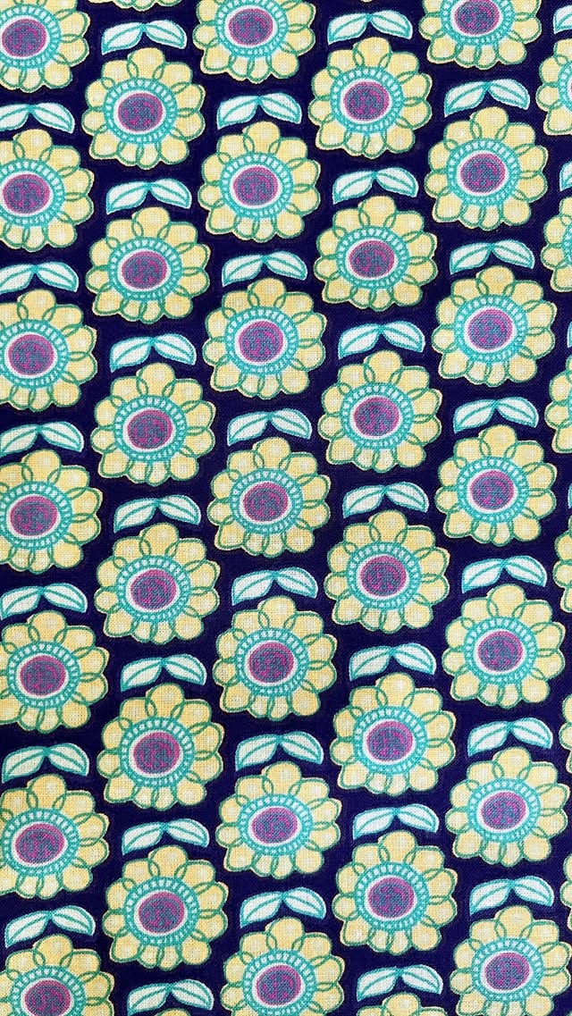 Navy And Yellow Blossoms