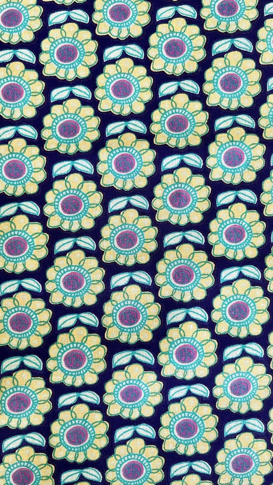Navy And Yellow Blossoms