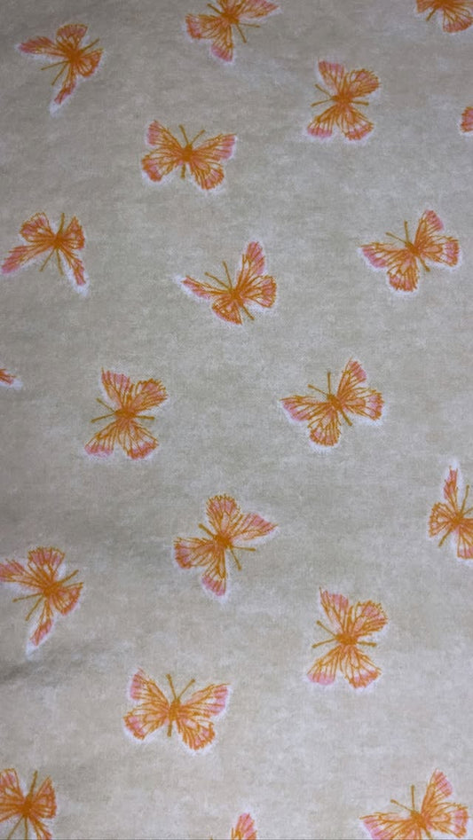 Orange Butterflies On Tan