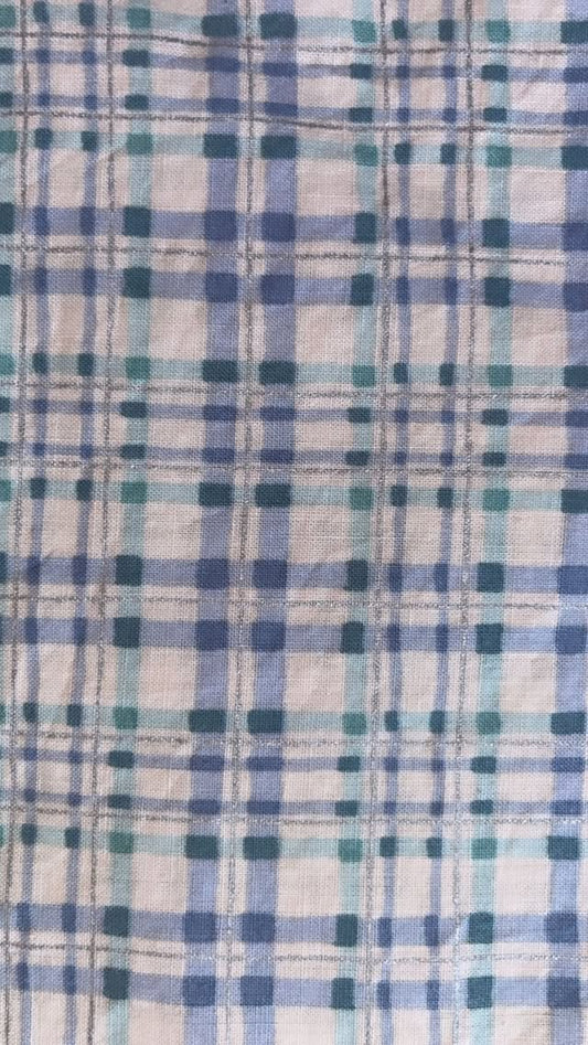 Pastel Blue And Green Plaid