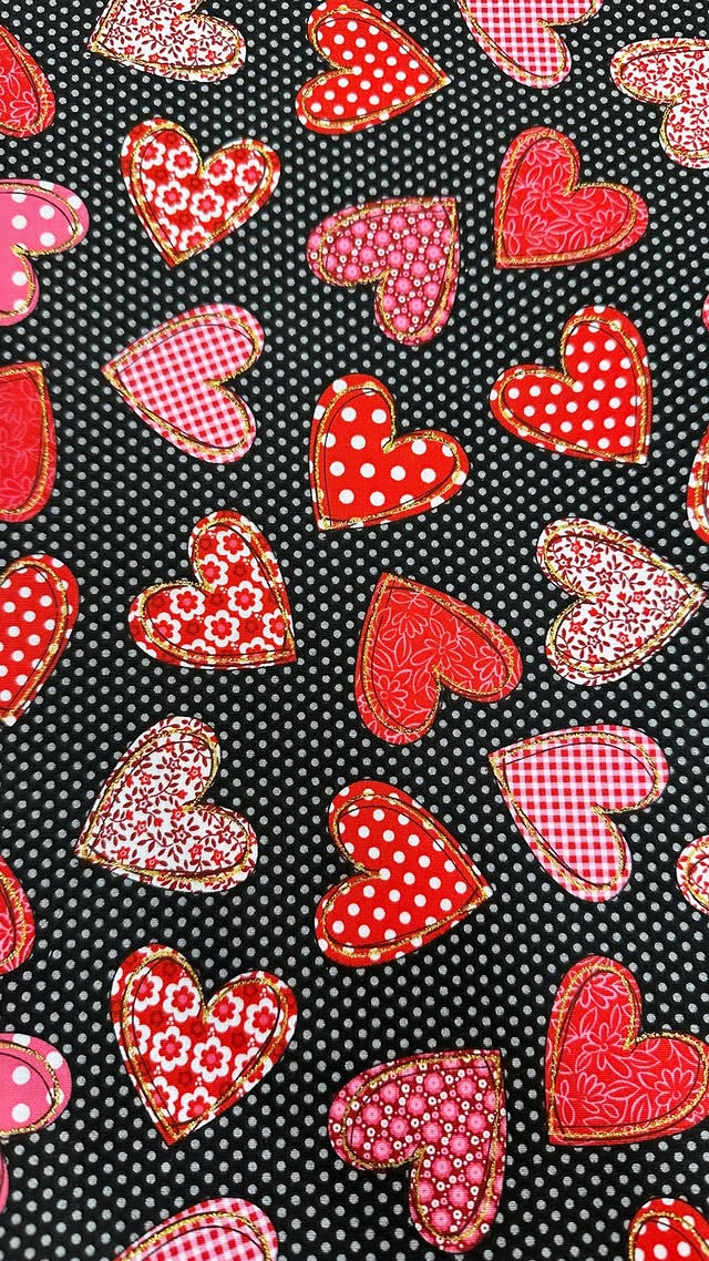 Patterned Hearts On Dots