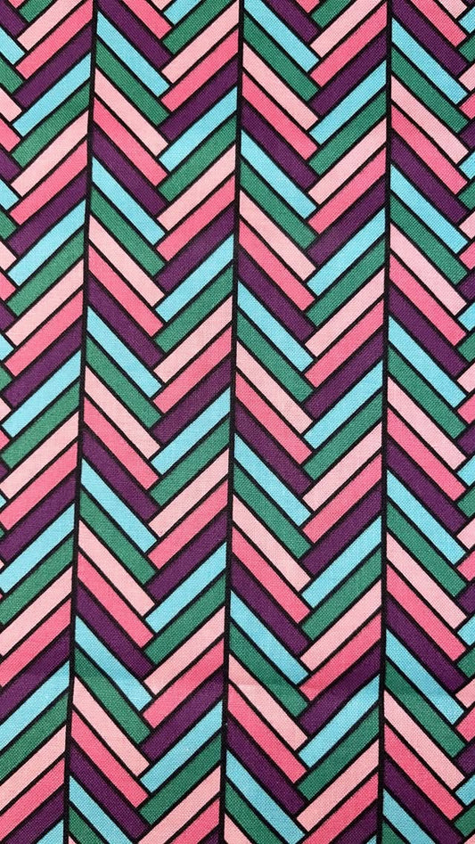 Pink, Teal, Purple Aztec Stripes