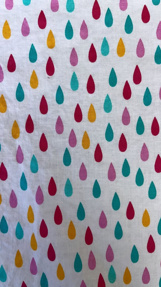Pink, Teal, And Yellow Raindrops