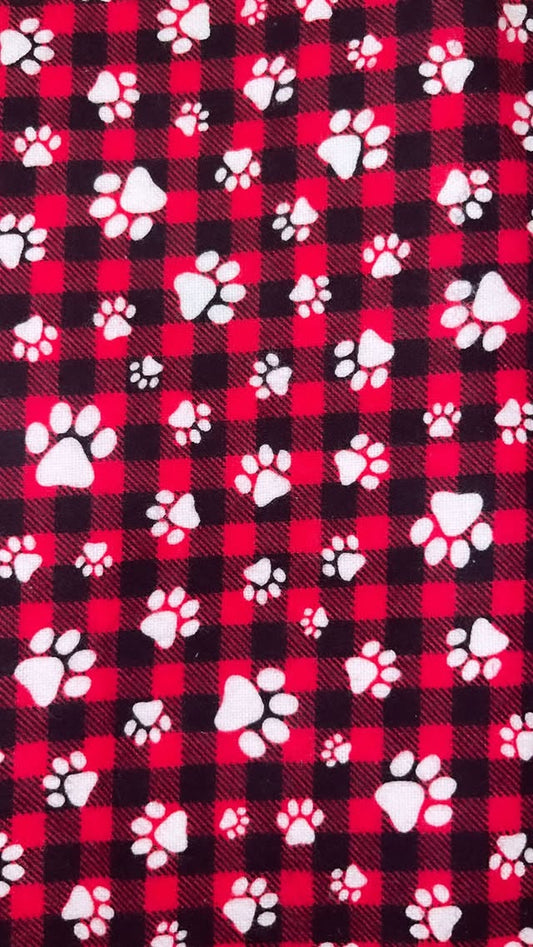 Red And Black Plaid With Paws