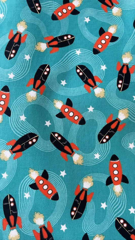 Rocketships On Teal