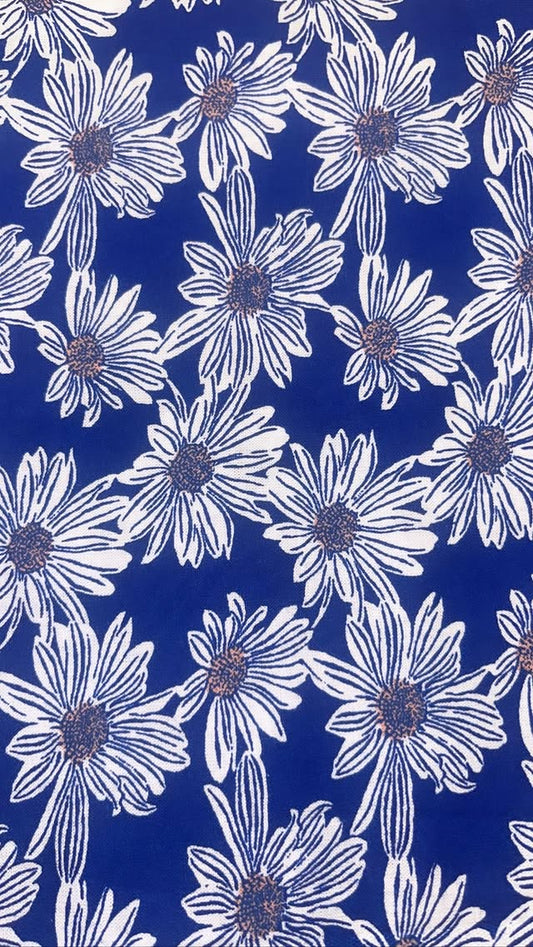 Royal Blue And White Daisies