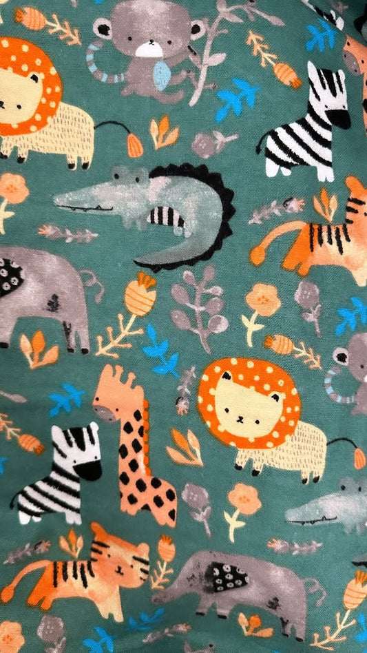 Smiling Zoo Animals On Green