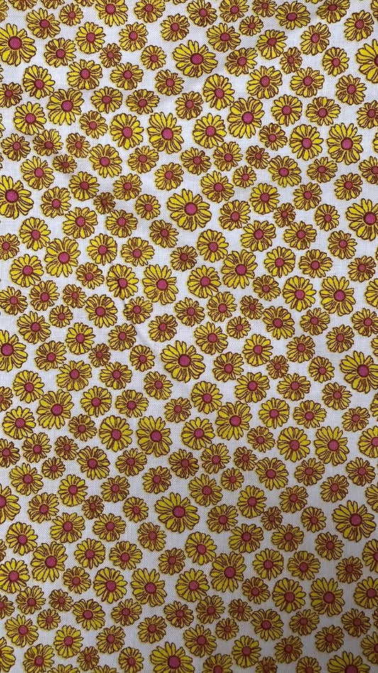Yellow Floral On White