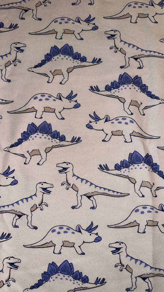 Blue Dino Sketches On White