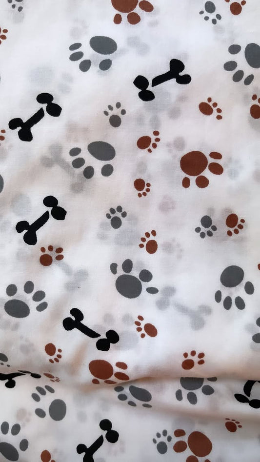 Brown And Gray Paw Prints And Bones