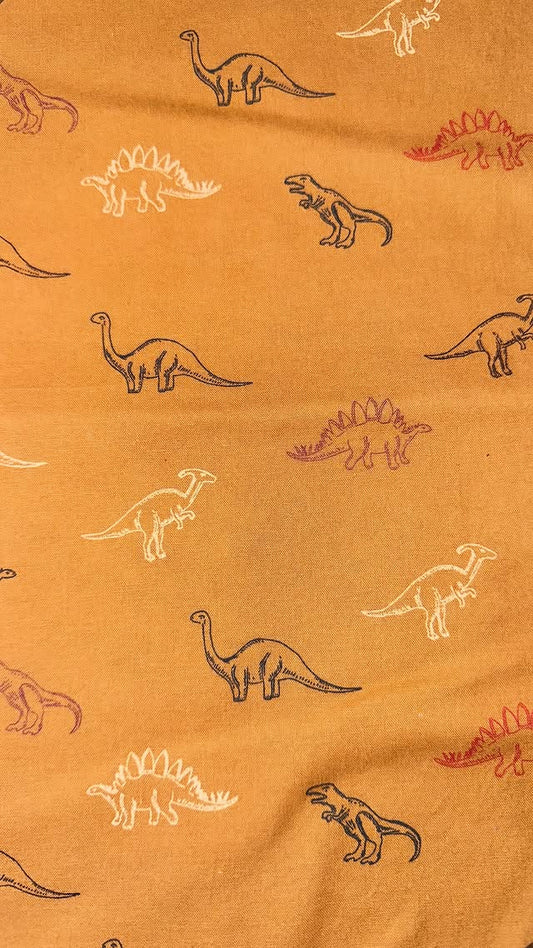 Orange Dino Line Art