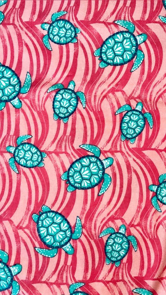 Turtles On Pink Waves